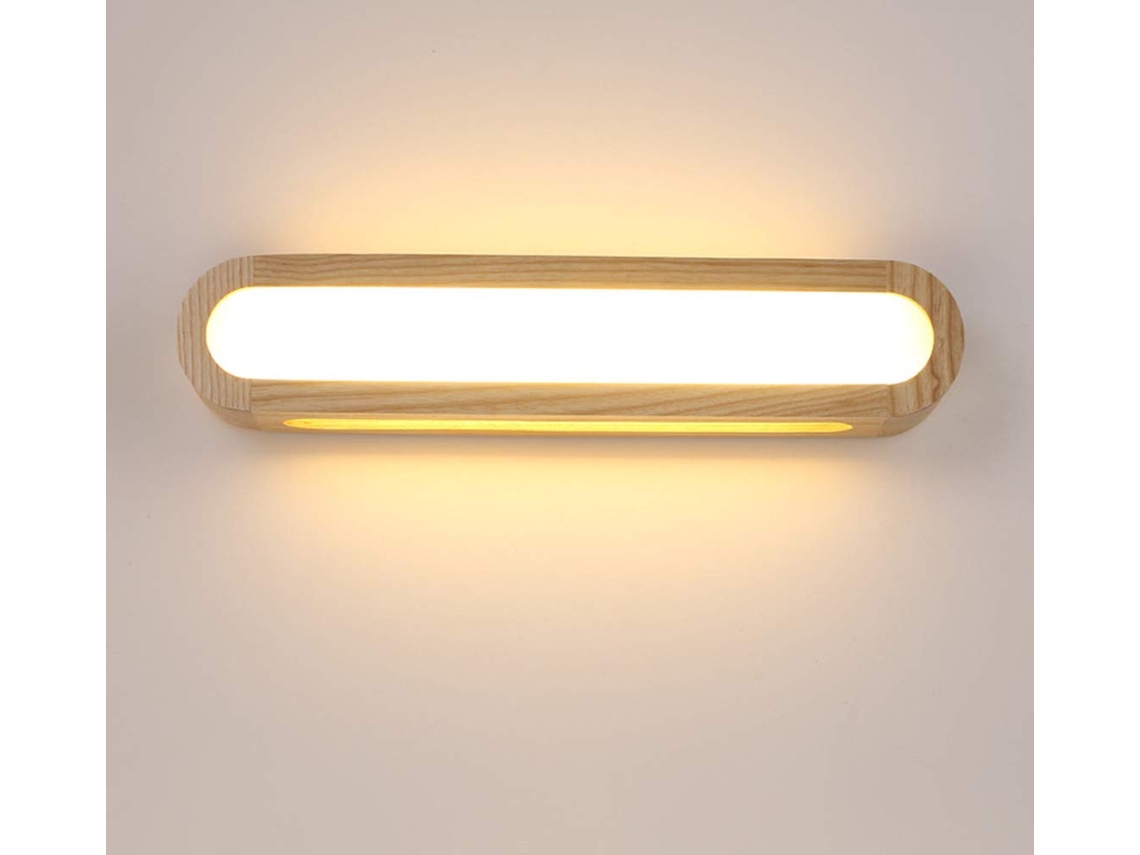 Luminária De Parede Led Com Aplicação Em Madeira,regulável Iluminação Para Sala,quarto,escadas,corredor E Banheiro Btforus (45cm)