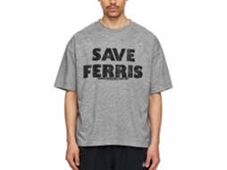 Rockinstone Ferris Bueller's Day Off Save Ferris Heather Graphite Adult T-shirt Size:m