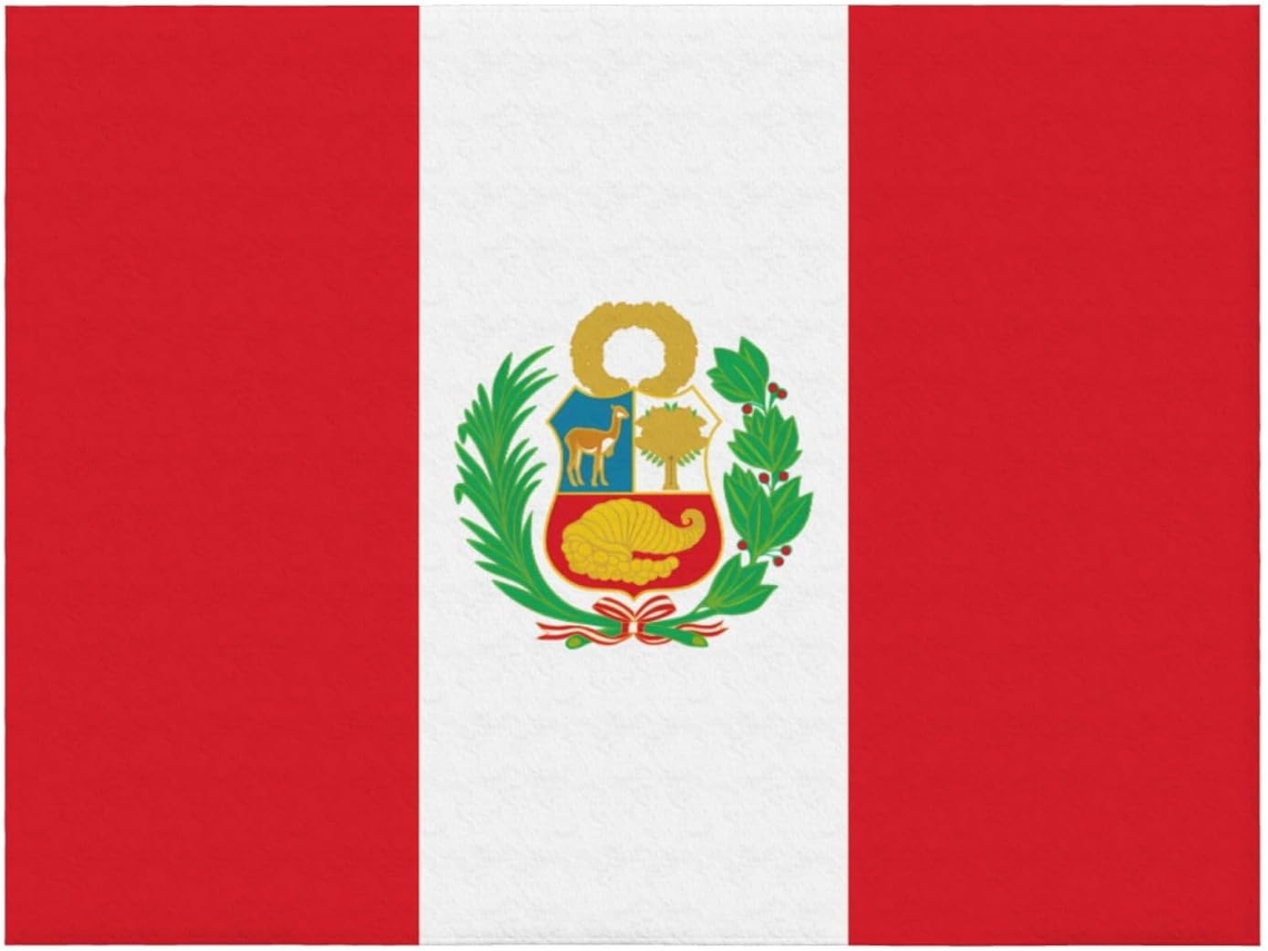 Manta de Flanela Ultramacia Phayah com Estampa da Bandeira Peruana Ideal para Sofá Cama Sala Estar Escritório