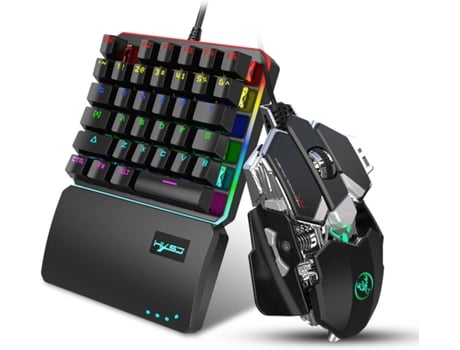 Teclado + Rato Gaming HXSJ J600 Mecânico de Programação One-handed (Preto)
