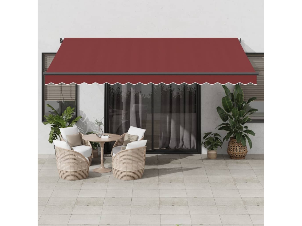 Vidaxl Toldo Retrátil Automático 450x350 Cm Bordô