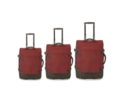 Conjunto De Malas Benzi Bz5850na, 3 Peças Flexíveis, 2 Rodas, Cabine 50 Cm Média 60 Cm Grande 70 Cm, Alça Telescópica, Laranja