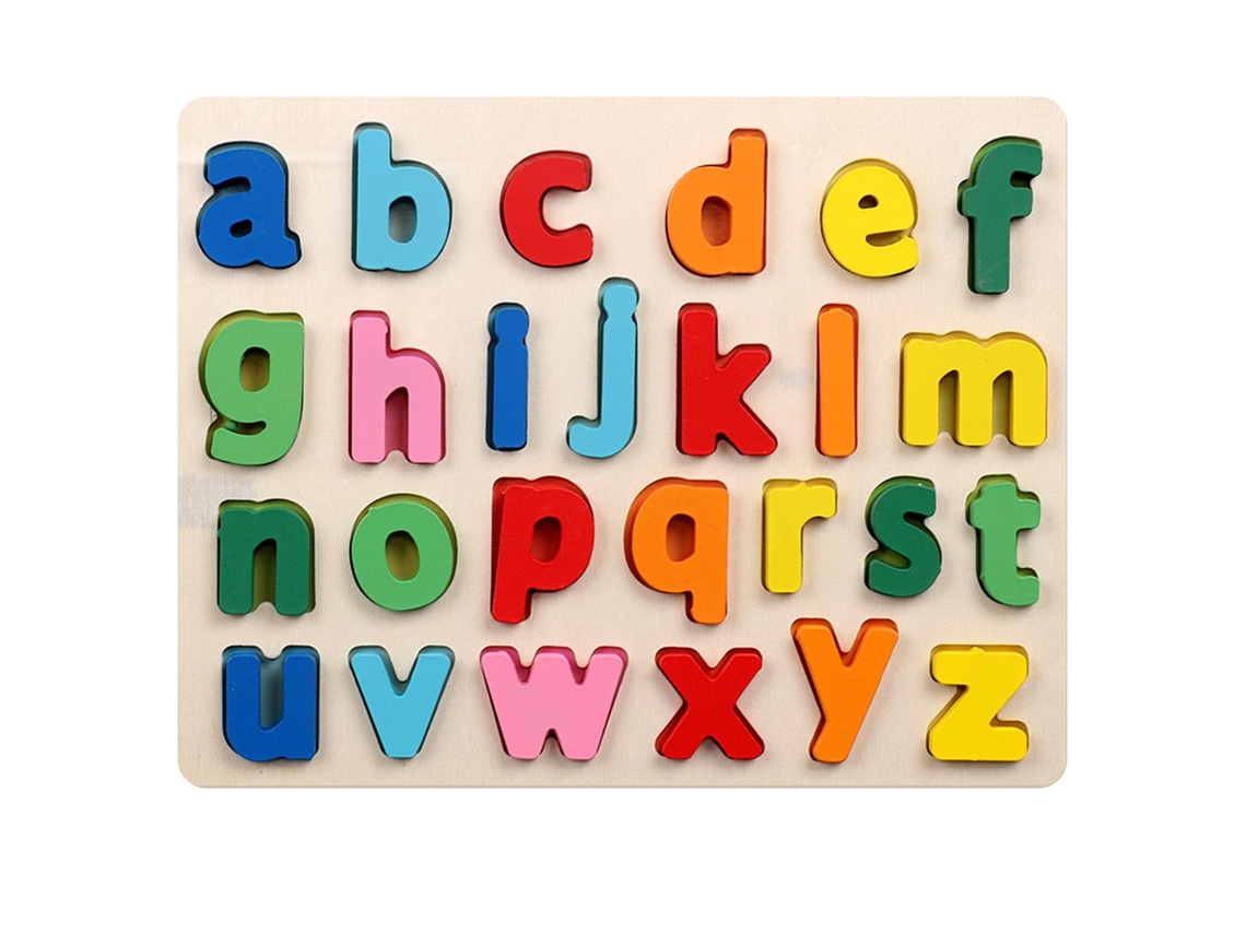 Quebra-cabeça de madeira com letras e números da ATS para crianças - Brinquedo educativo ABC - Presente ideal para meninos e meninas