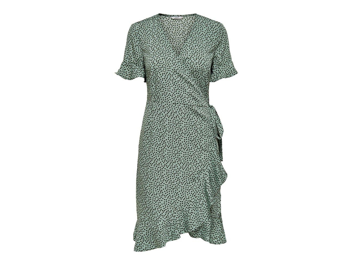 Vestido ONLY Olivia Wrap Poli ster Mulher Verde Worten.pt