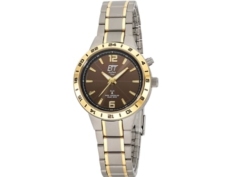 Relógio feminino ouro titânio básico Titan Elt-11448-21M ETT ECO TECH TIME