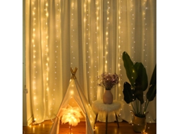 Cortina de Luzes Led , com Controle Remoto Usb, 8 Modos. MDUG (luz Quente 4m X 2m)