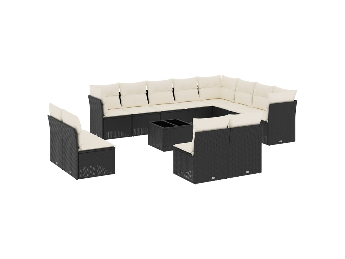 Garden Sofa Set, Garden Sofa Sets Vidaxl Preto Rattan / Vime (n/a)