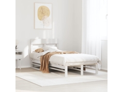 Cama Sem Colchão 75x190 Cm Madeira De Pinho Maciça Branco