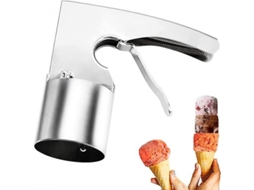 Colher de Sorvete Cilíndrica Inox com Gatilho Nova Line para Festas e Presentes