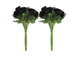 50 Rosas Artificiais De Pau Longo Preto Para Decoração