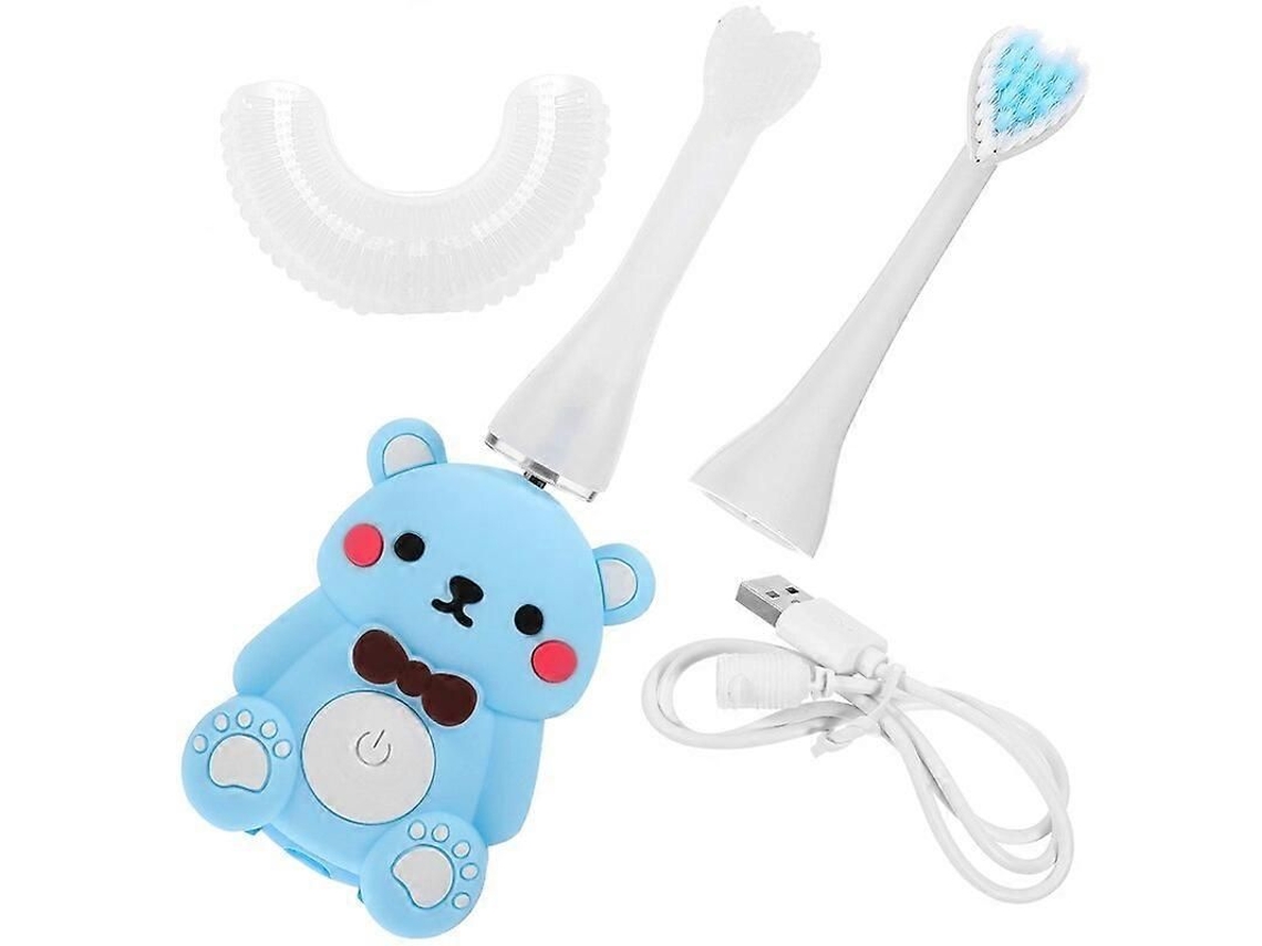 1 Conjunto de Escova Dentes Elétrica em Formato U com Infantil Cerdas Reposição. GOKOCO