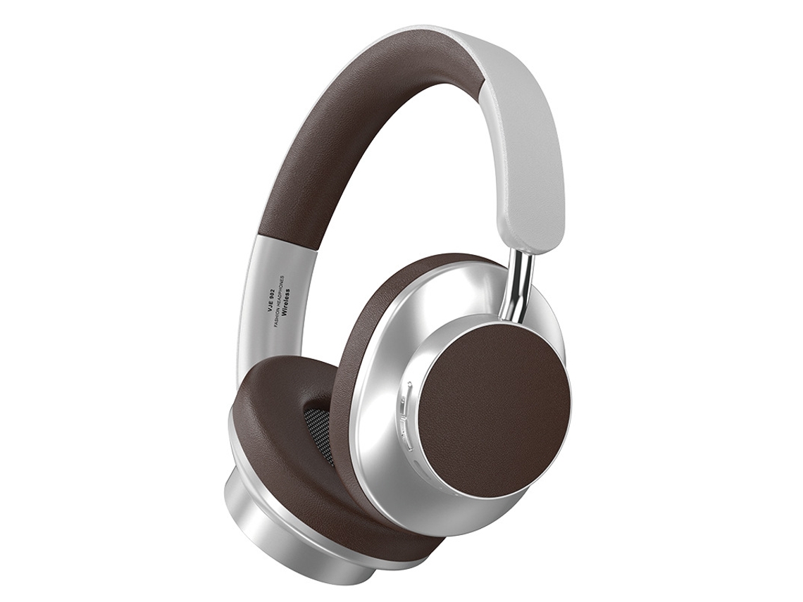 Fones De Ouvido Bluetooth Vje902 Com Suporte Para Cabeça, Marrom E Prata. Brilvibera