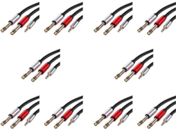 Cabo Adaptador De Áudio Com Conector Duplo De 3,5 Mm Para 6,5 Mm, Cabo