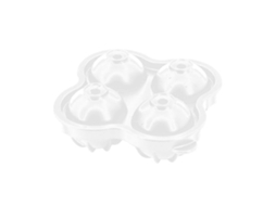 Moldes de Gelo de Silicone com 4 Buracos e Tampa Desmontável para Bebidas e Comida Blanco