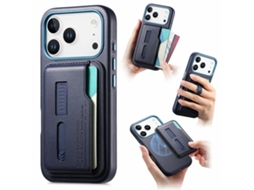 Capa Para Iphone 17 Pro Max Com Magsafe E Suporte Para Cartão Removível - Azul