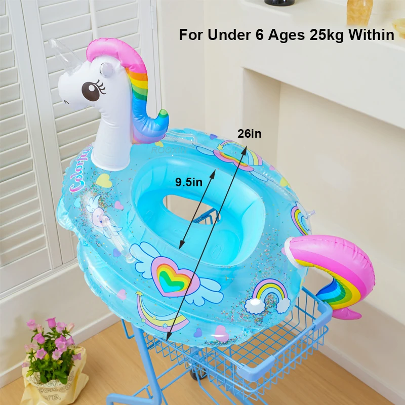 Boia Inflável De Unicórnio (azul), Tapete Flutuante Para Piscina, Brinquedo Aquático De Verão, Boia Para Piscina