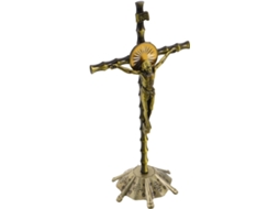 Suporte Crucifixo Antigo Zinco Banhada Pequena Decorativa Retrô Prateleira Ornamento Religioso Compacto GOKOCO