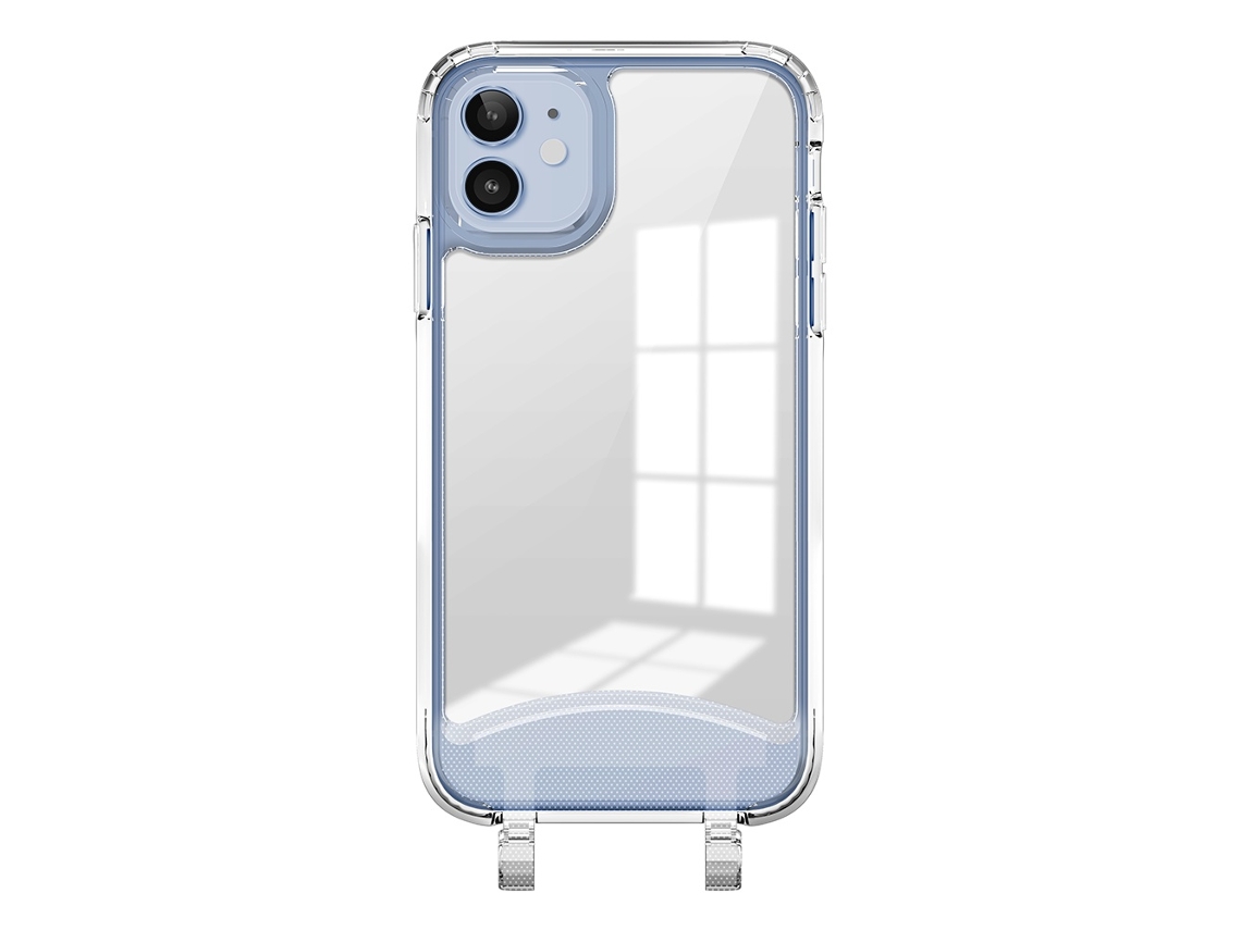 Lurelia Capa Tpu Com Cordão Para Iphone 11, Metal, Antichoque, Espelho, Transparente