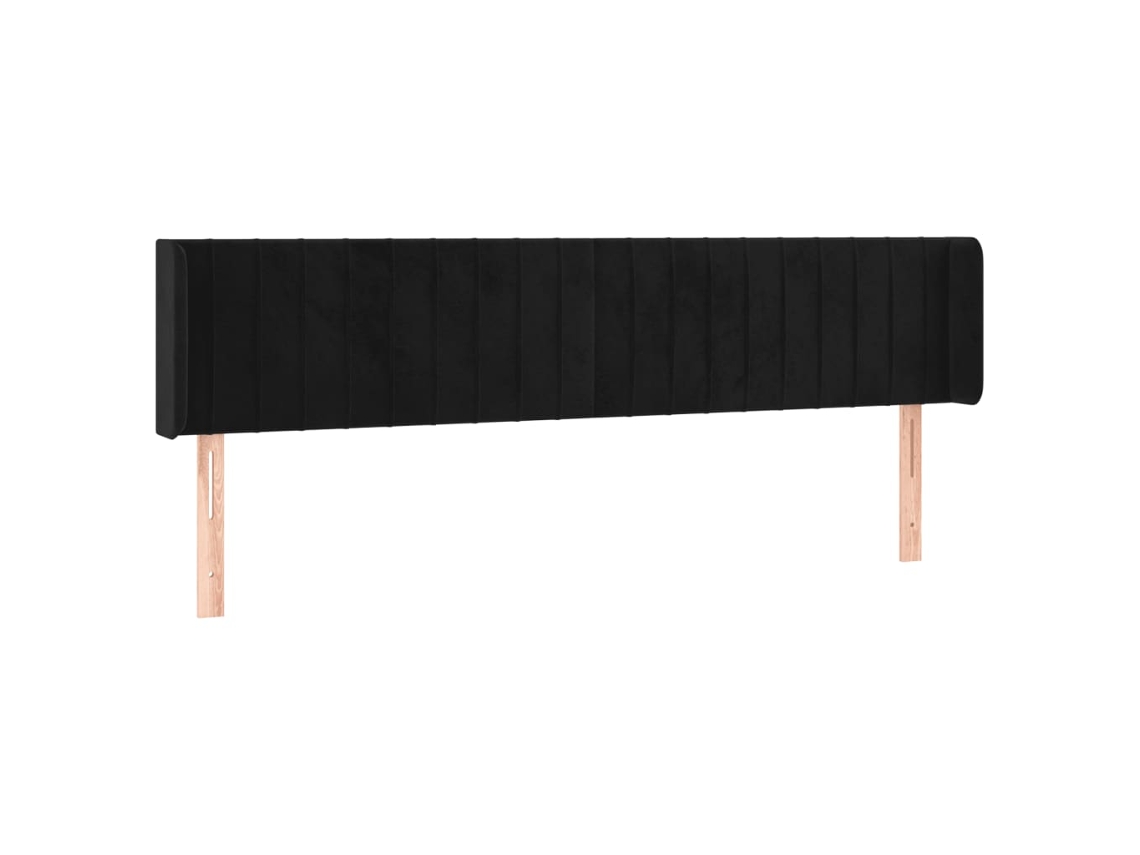 Headboard, Headboards Vidaxl Preto Veludo (203 X 16 X 78/88 Cm)