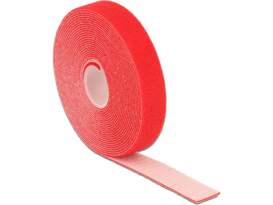 Fita de Velcro DELOCK Vermelho (20 mm x 5 m)