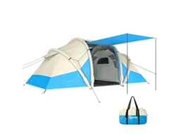 Tenda Inflável, Montagem Fácil, 4 Pessoas, 2 Quartos, Azul