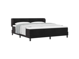 Cama Box com Colchão com Cabeceira Preto 180x200 cm Veludo MAISON EXCLUSIVE