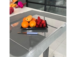 Tábua De Corte Transparente, De Acrílico, Antiderrapante, Transparente, Com Borda Para Bancada De Cozinha M Sunny Spaces