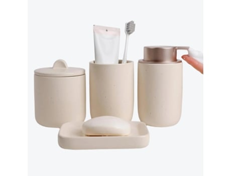 Conjunto De Casa De Banho 4 Peças Alperce Em Cerâmica Reciclada Eco Clay Bosilunlife