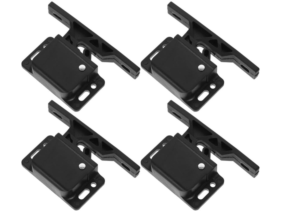 Conjunto De 4 Travas Para Gavetas E Armários Rv Em Abs, Com Design De Montagem Lateral E Abertura Por Puxar