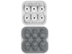 Molde para Gelo de Esqueleto de Silicone Alimentício, Molde para Gelo de Whisky e Licor Diy para Halloween, 6 Compartimentos Cinza ZSANFS