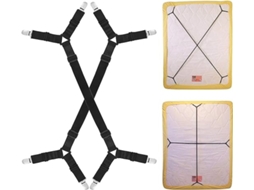 Prendedores De Ponto Cruz (preto 2 Peças), Alça De Lençol Longa Ajustável, Adequada Para Lençóis Pesados, Capas De Edredom E Lençóis Em Al