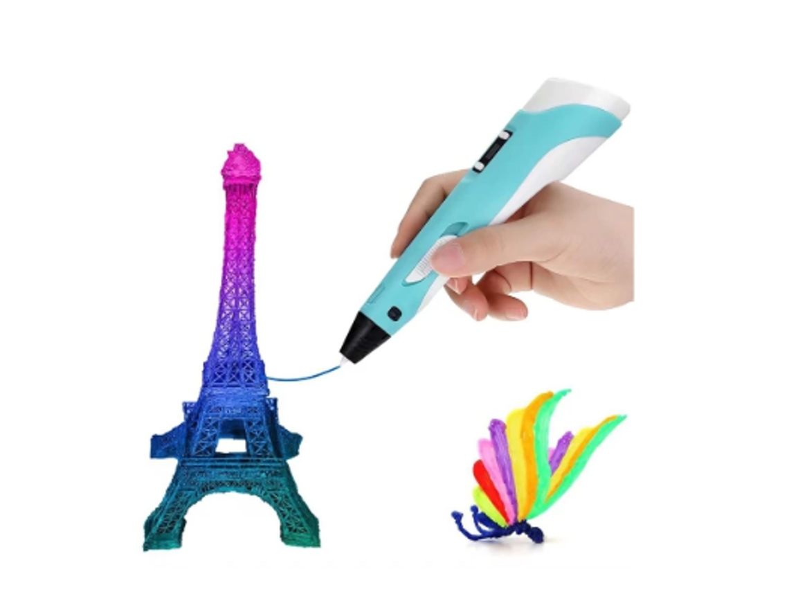 Caneta 3D para Crianças Caneta de Impressão 3D com Recargas de Filamento Pla de 5 Cores Caneta Doodle 3D Presente de Artesanato Perfeito