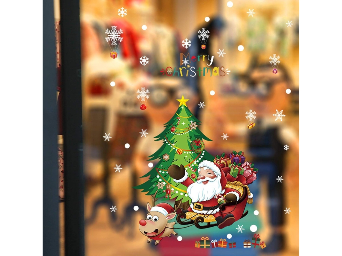 Adesivos De Natal Para Janelas, Papai Noel E Árvore De Natal-aquaforge