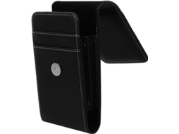 Bolsa Dupla Para Celular Masculina, Em Pu Preto.