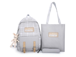 Mochilas Kit Mochila Estudante Cinza Olysi Shop