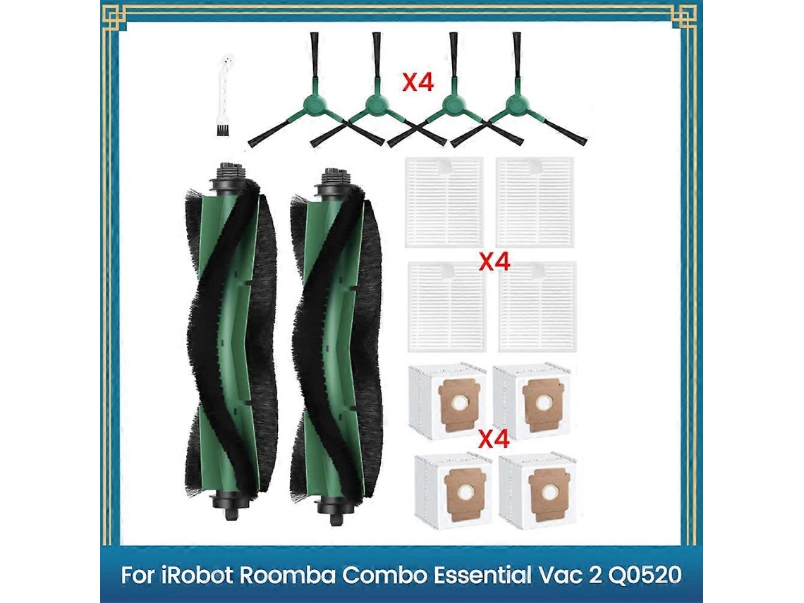 Escova Lateral Principal, Filtros Hepa, Sacos De Pó Para Aspirador De Pó Combo Essential Vac 2 Q052 - Peças De Reposição
