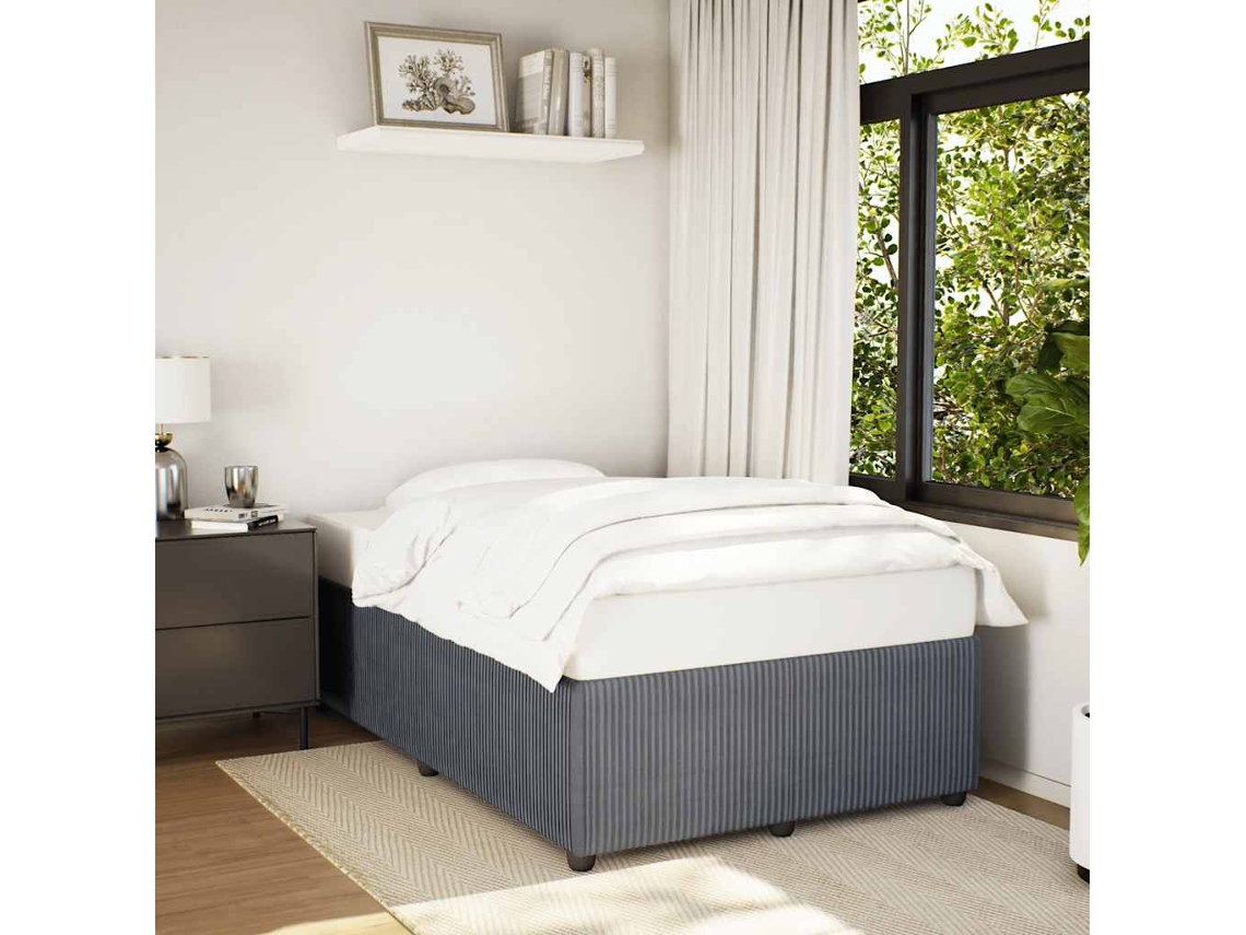 Vidaxl Estrutura De Cama Sem Colchão 120x200 Cm Veludo Cinzento-escuro