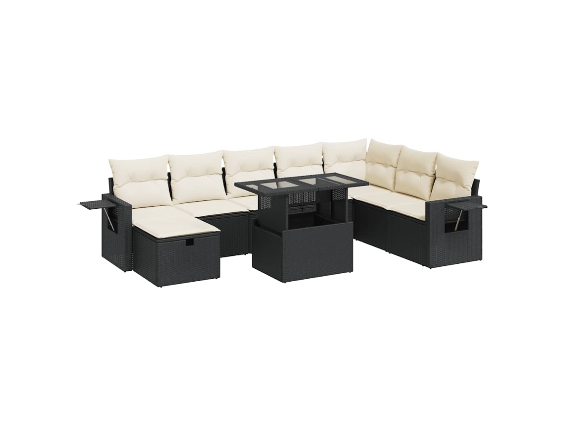 Garden Sofa Set, Garden Sofa Sets Vidaxl Preto Rattan / Vime (n/a)