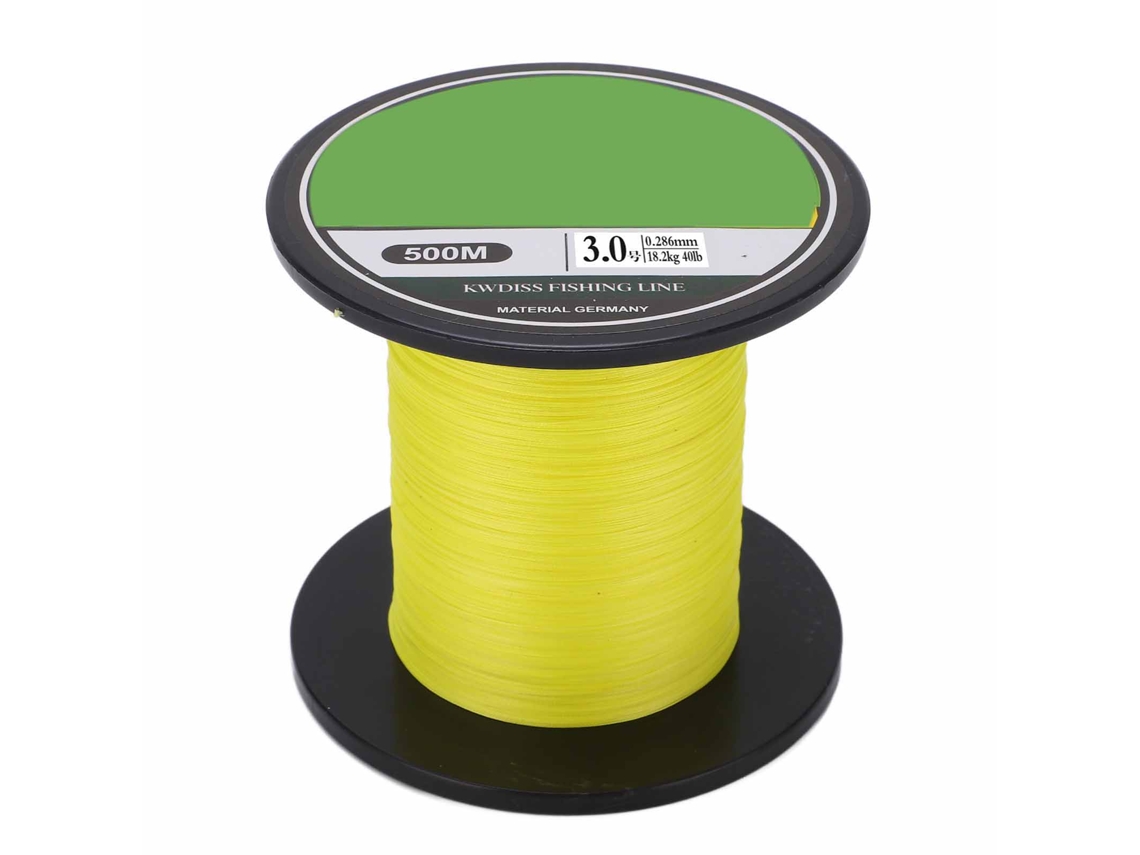 Linha de Pesca Trançada de 8 Fios 500m Amarela AQUAFORGE