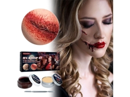 Kit de Cera para Cicatrizes com Espátula Efeitos Especiais Halloween Maquiagem Falsa Ferida