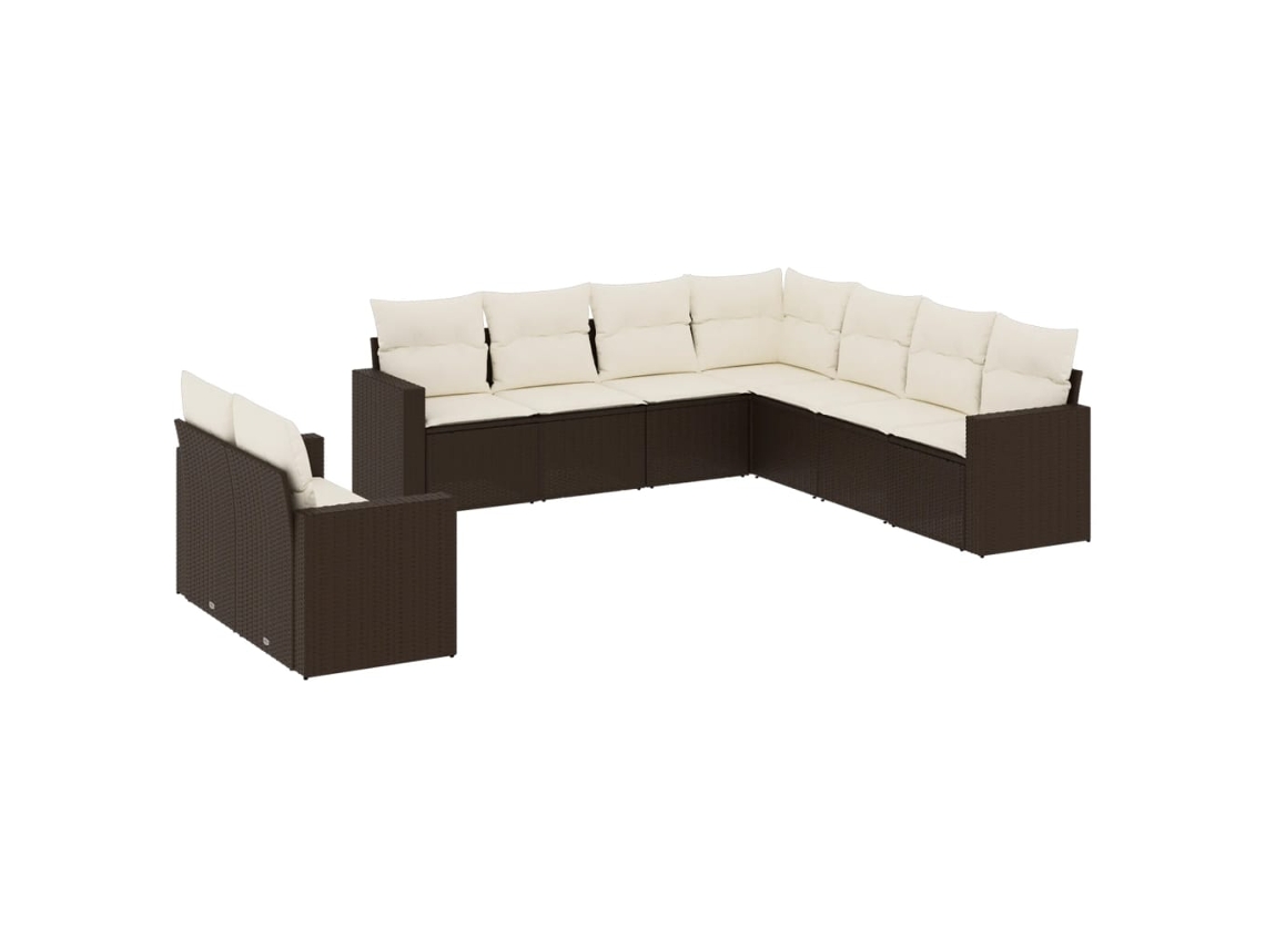 Garden Sofa Set, Garden Sofa Sets Vidaxl Marrom Rattan / Vime (n/a)