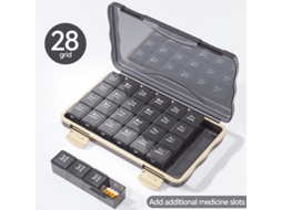 Organizador Semanal De Comprimidos Eifson 21 Células Grande Capacidade Sem Bpa (preto)