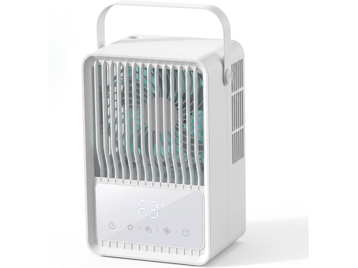 Ventilador De Mesa Mini Recarregável 3 Em 1 Com Clipe E Luz Noturna.
