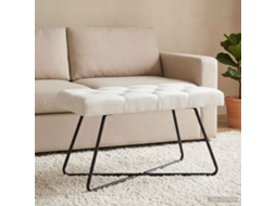 Vidaxl Banco Com Botões Estofados Branco 80 X 40 X 46 Cm Tecido