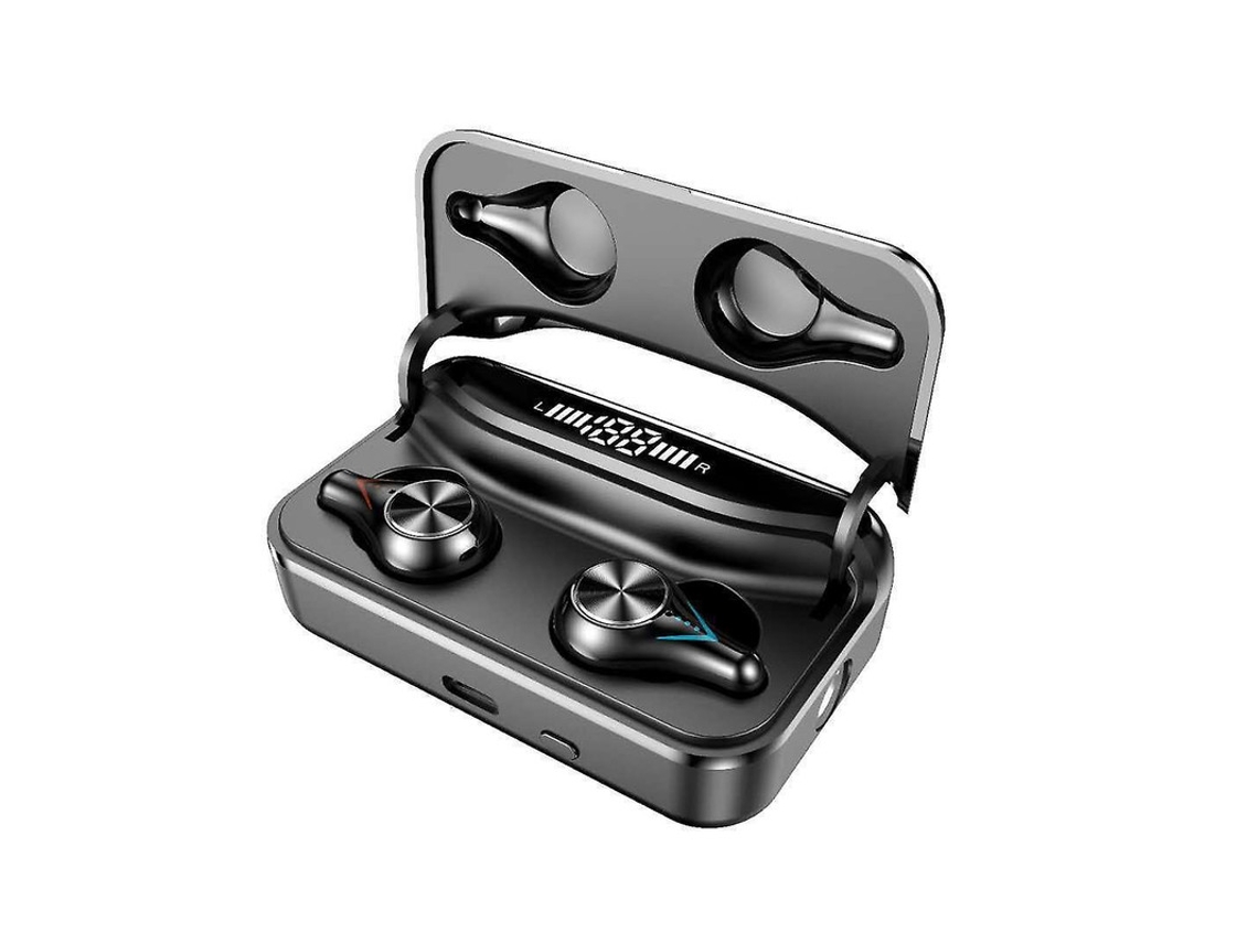 Fones Bluetooth 5.0 Ipx7 Lanterna Led Super Brilhante Hi-fi Estéreo Cancelamento Ruído Esportivos 120h Preto