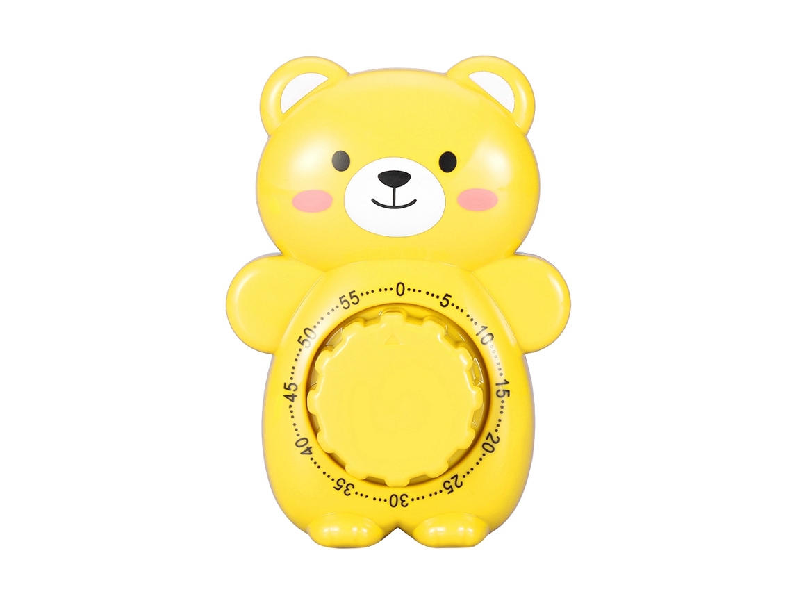 Cronômetro De Cozinha Mecânico Urso Cartoon Amarelo