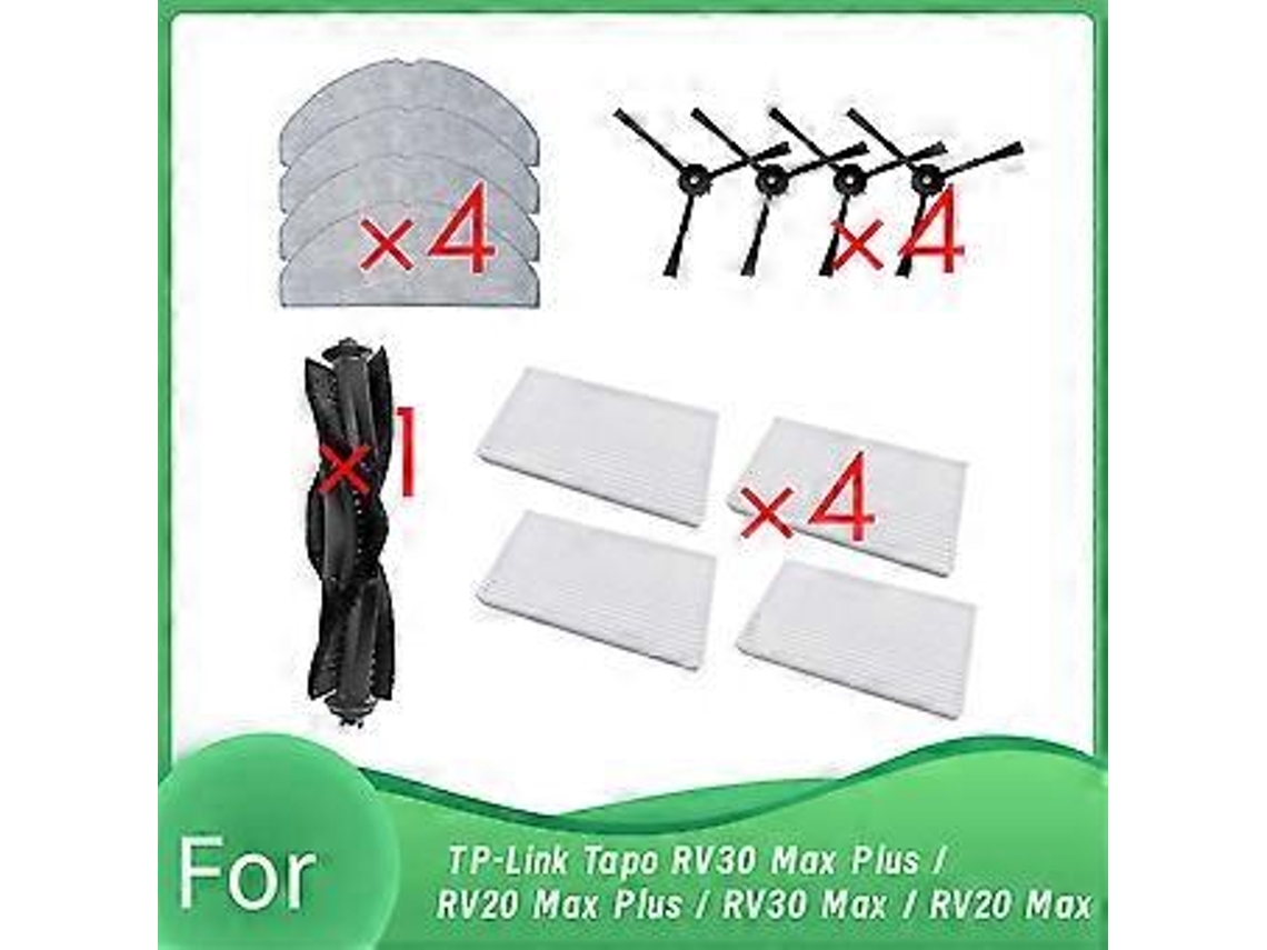 Para Aspirador De Pó Robô Rv20 Max Plus / Tp Link Tapo Rv30 Max Plus / Rv30 Max / Rv20 Max, Escova Principal E Escova Lateral Brilvibera