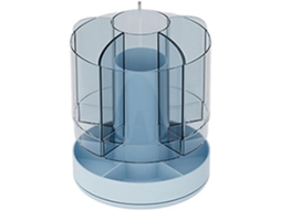 Organizador De Mesa Para Canetas E Lápis, Com Rotação De 360 Graus, Na Cor Azul. Gokoco