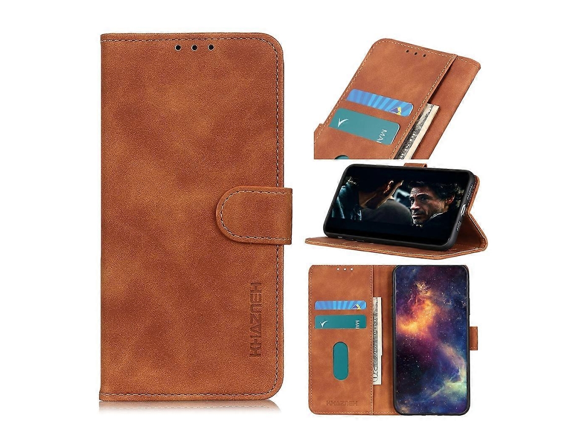 Capa De Couro Sintético Pu + Tpu Com Textura Retrô E Aba Horizontal Para Xiaomi Mi 10t 5g, Com Suporte, Compartimentos Para Cartões E Carteira (preta)
