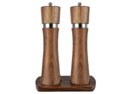 Conjunto De Moedor De Pimenta De Madeira De 6 Polegadas Com Suporte De Madeira, Ferramenta Manual Para Grelhar Sal Brilvibera